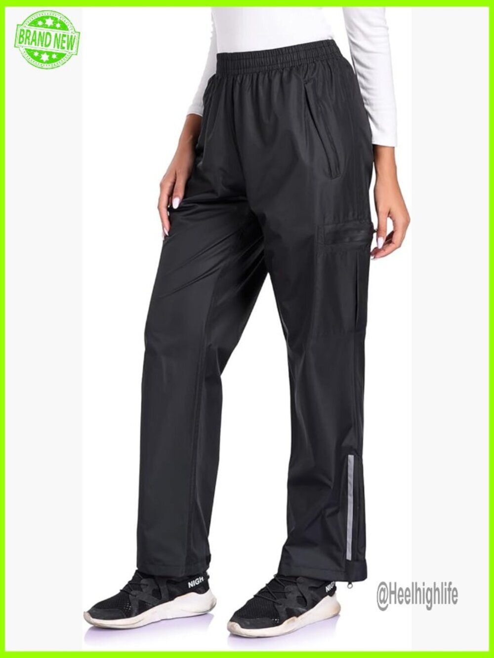 Women's Waterproof Hiking Pants Lightweight Outdoor Rain Pants with Pockets